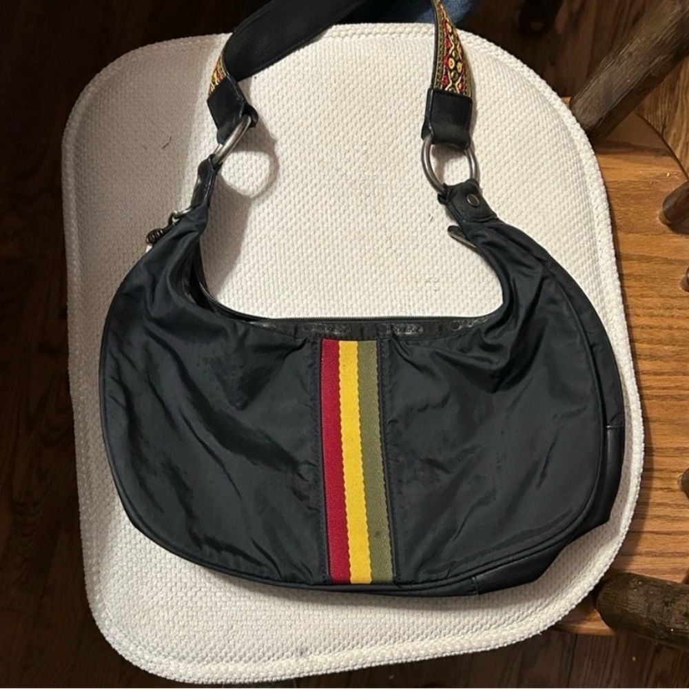 ✨🆕L.A.M.B. X LeSport Sac 1st Edition Blue Hella Hobo Bag w/Rasta Stripes!RARE!✨ - Picture 2 of 9